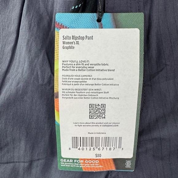 NWT Cotopaxi Salto Ripstop Pant Womens XL Gray Pinstripe Slim Fit Outdoor - Picture 4 of 10